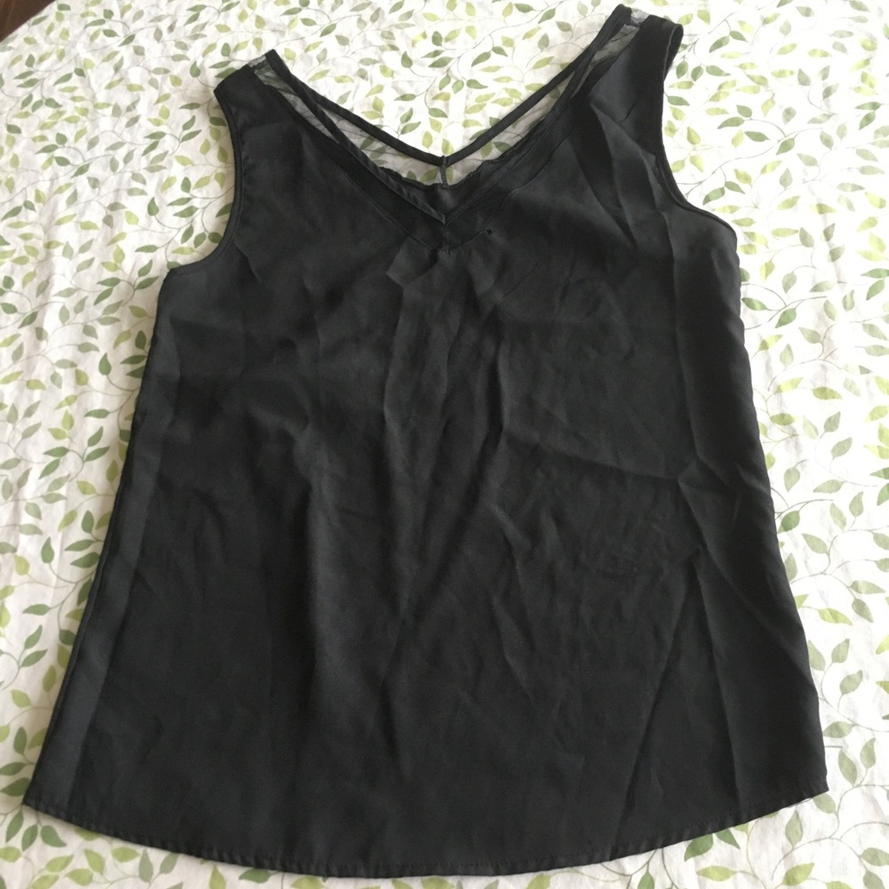 NWOT Sheer black tank top